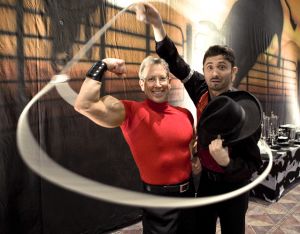 mr biceps shows off muscles 